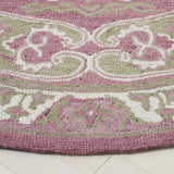 Safavieh Savonnerie 6'-0" x 6'-0" Rug in Olive / Pink