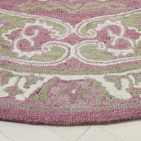 Safavieh Savonnerie 6'-0" x 6'-0" Rug in Olive / Pink
