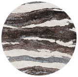 Safavieh Hi-Lo Shag 6'-7" x 6'-7" Rug in Brown / Beige Blue
