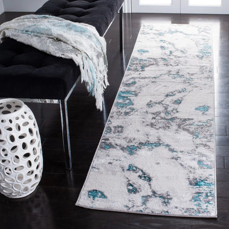 Safavieh Amelia 2'-0" x 10'-0" Rug in Grey / Turquoise