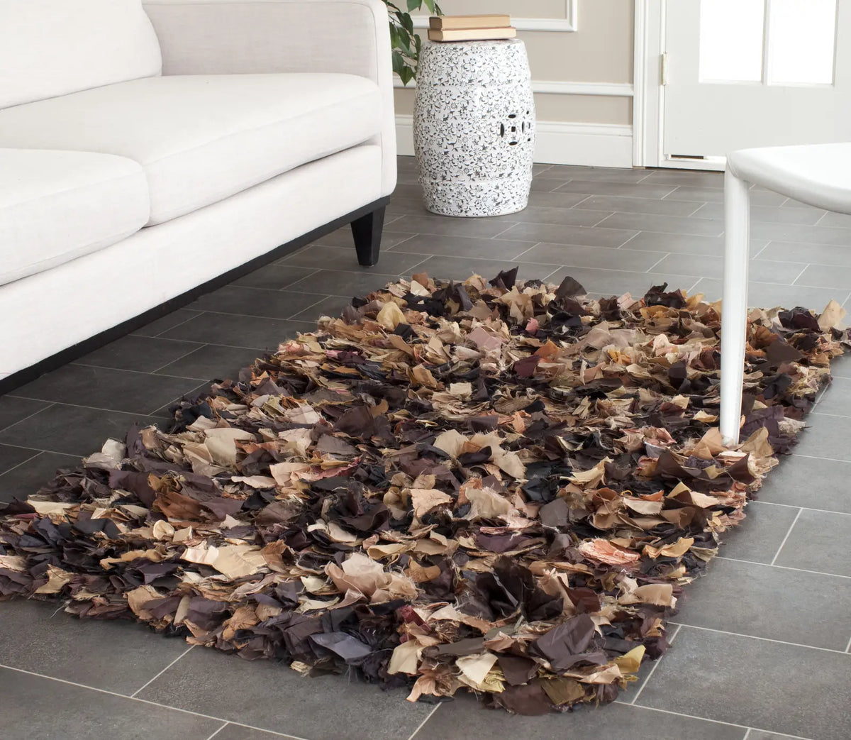 Safavieh Rio Shag 3'-0" x 5'-0" Rug in Brown / Multi