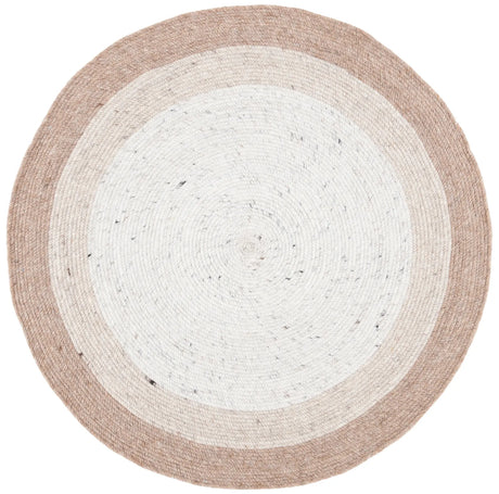 Safavieh Braided 3'-0" x 3'-0" Rug in Beige / Ivory