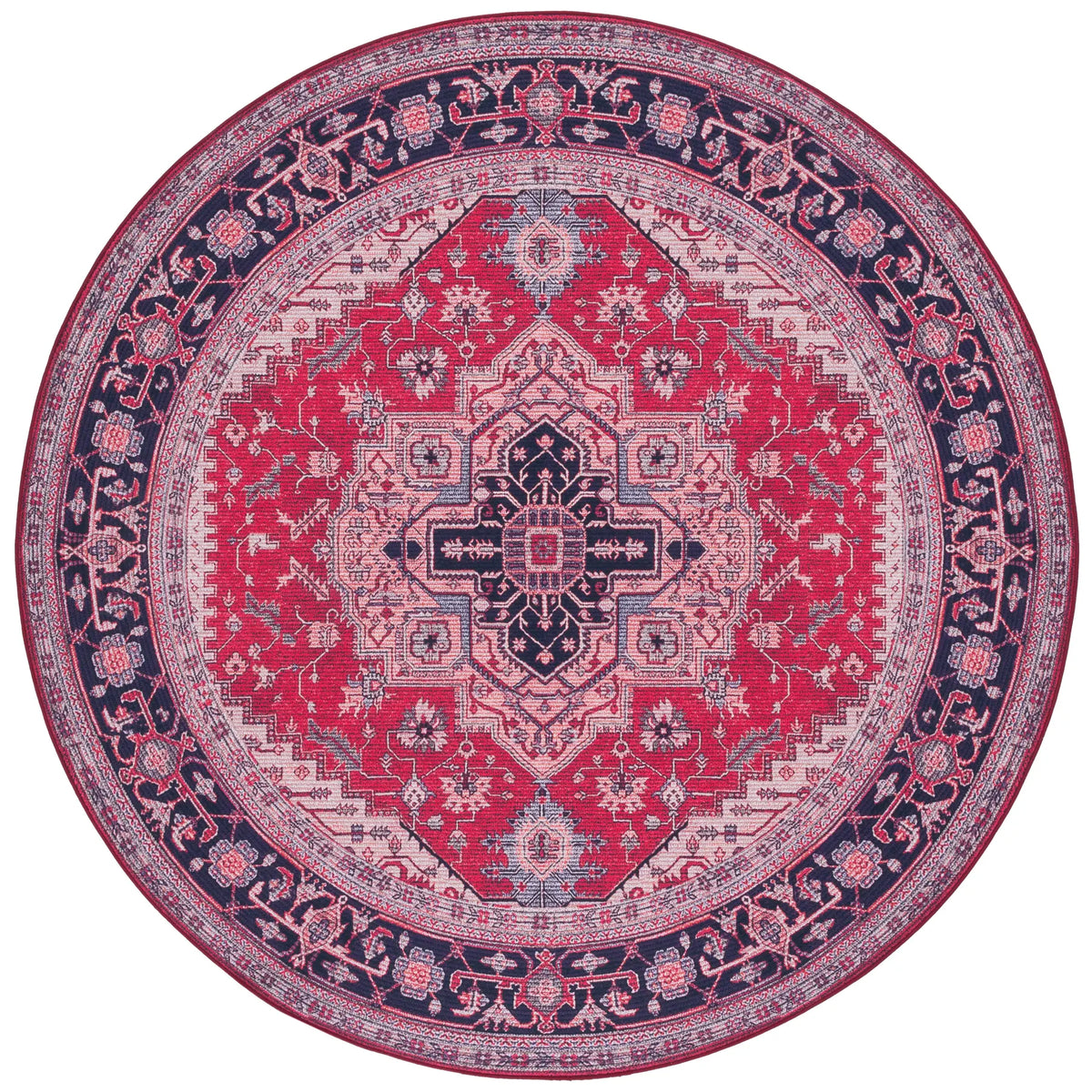Safavieh Tucson 6'-0" x 6'-0" Rug in Red / Navy