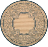 Safavieh Courtyard 5'-3" x 5'-3" Rug in Natural / Blue