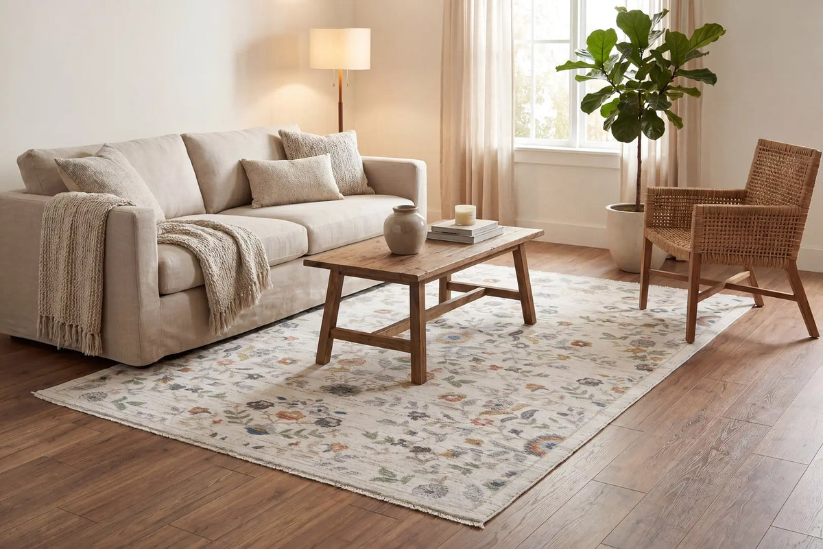 Dynamic Rugs Botanica 13359 Power Loomed Contemporary Ivory/Multi Rug - Room