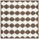 Safavieh Dhurries 7'-0" x 7'-0" Rug in Brown / Ivory