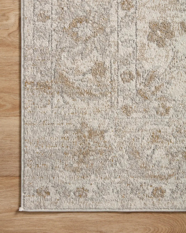 Loloi Odette Odt-03 Ivory/Beige Rug - corner on wood