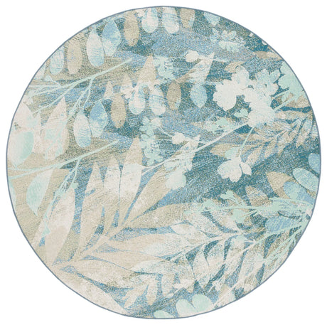 Safavieh Barbados 500 6'-6" x 6'-6" Rug in Blue Green / Ivory