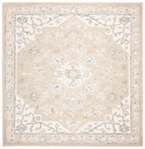 Safavieh Micro-Loop 5'-0" x 5'-0" Rug in Light Grey / Ivory