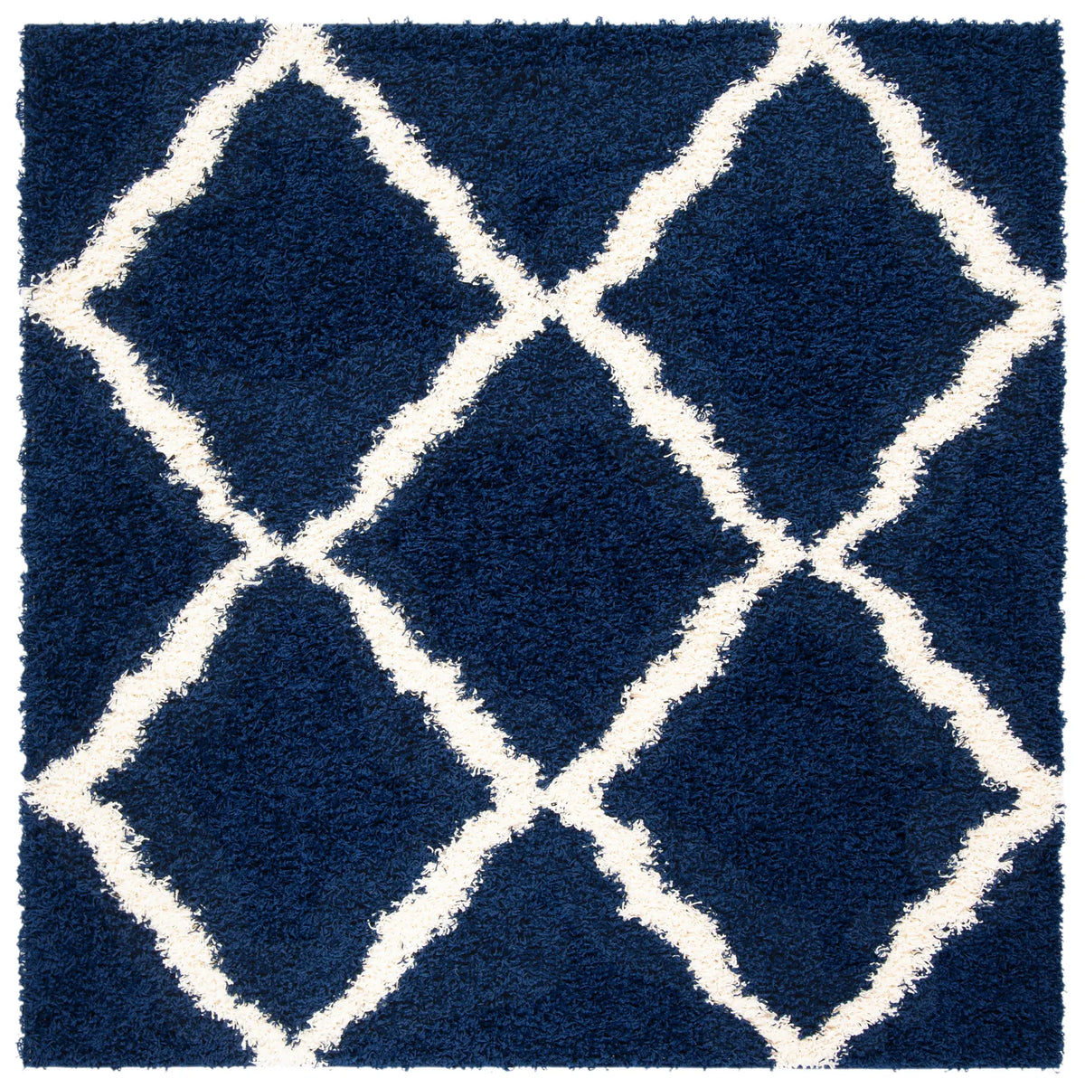 Safavieh Sgd-Dallas Shag 6'-0" x 6'-0" Rug in Navy / Ivory
