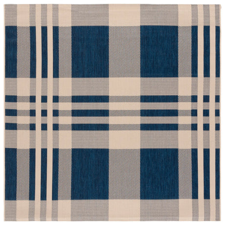 Safavieh Courtyard 6'-7" x 6'-7" Rug in Navy / Beige