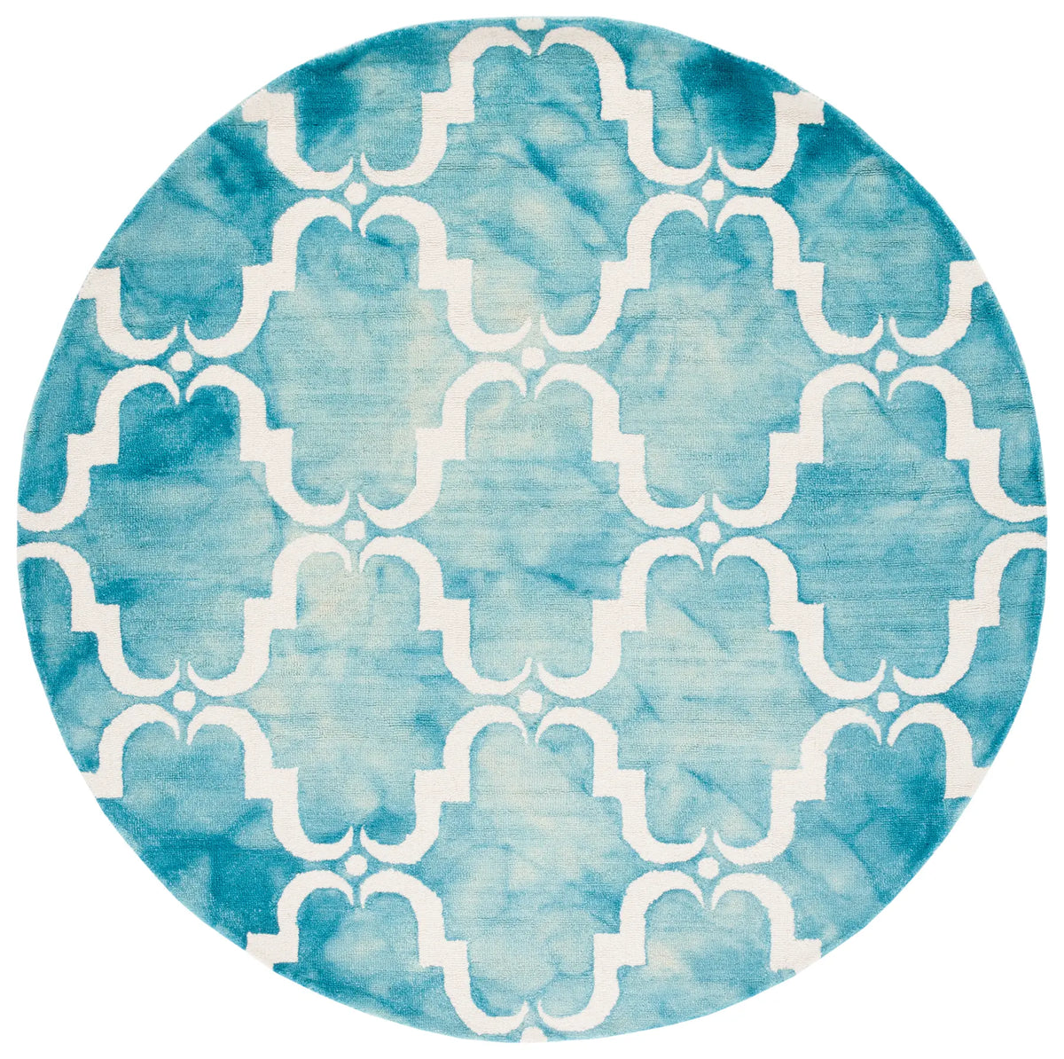 Safavieh Dip Dye 7'-0" x 7'-0" Rug in Turquoise / Ivory