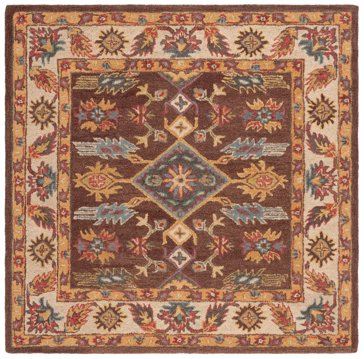 Safavieh Antiquity 6'-0" x 6'-0" Rug in Dark Brown / Ivory
