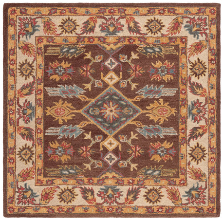 Safavieh Antiquity 6'-0" x 6'-0" Rug in Dark Brown / Ivory