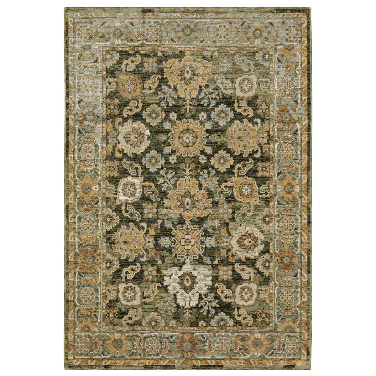 Oriental Weavers Sphinx Andorra 2417B Green/Gold Rugs - main flat