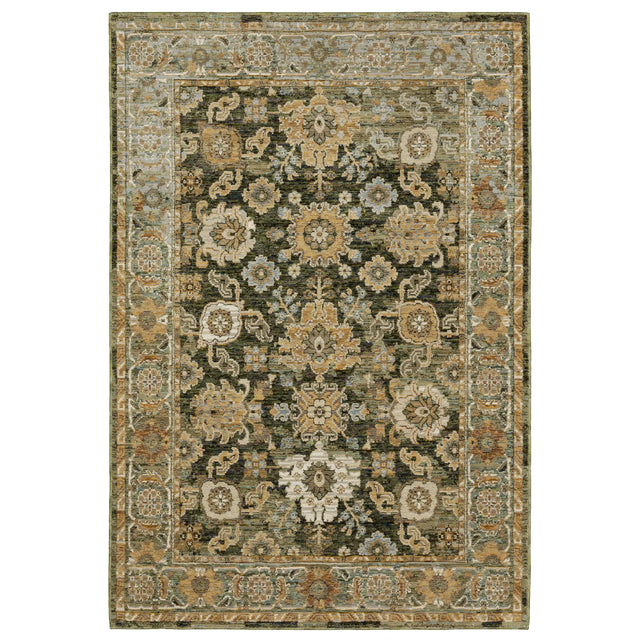 Oriental Weavers Sphinx Andorra 2417B Green/Gold Rugs - main flat