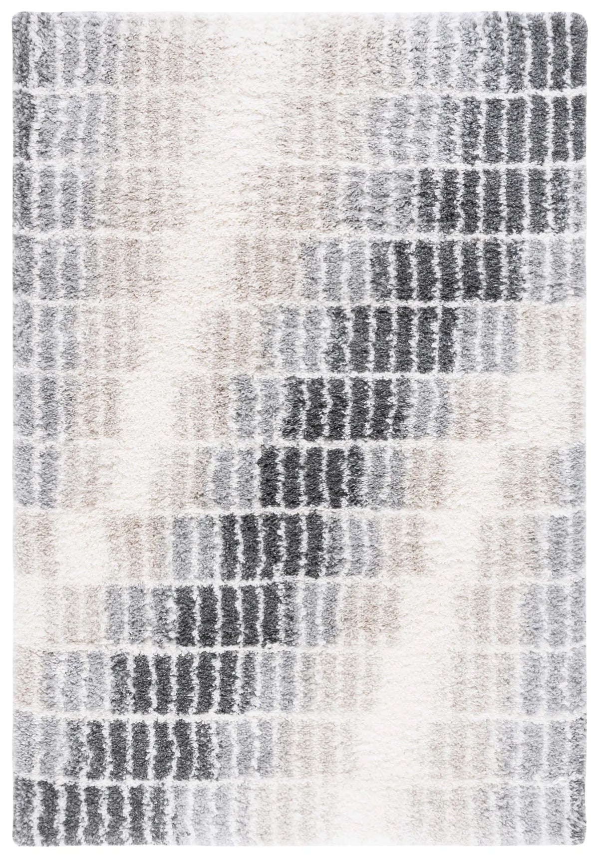 Safavieh Fontana Shag  800 4'-0" x 6'-0" Rug in Ivory / Grey