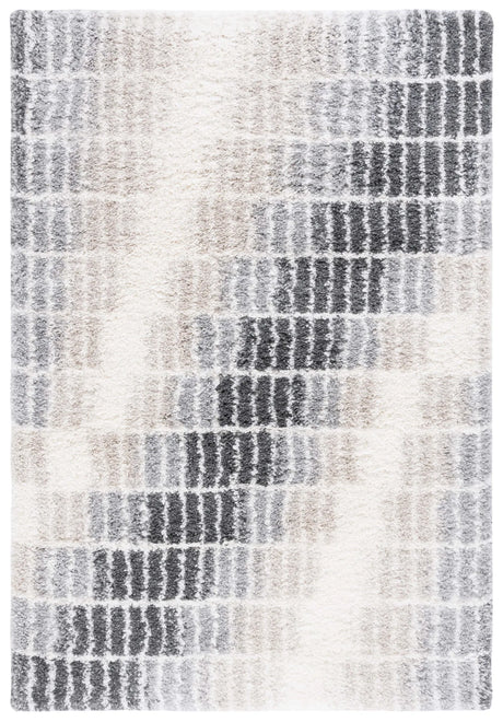 Safavieh Fontana Shag  800 4'-0" x 6'-0" Rug in Ivory / Grey