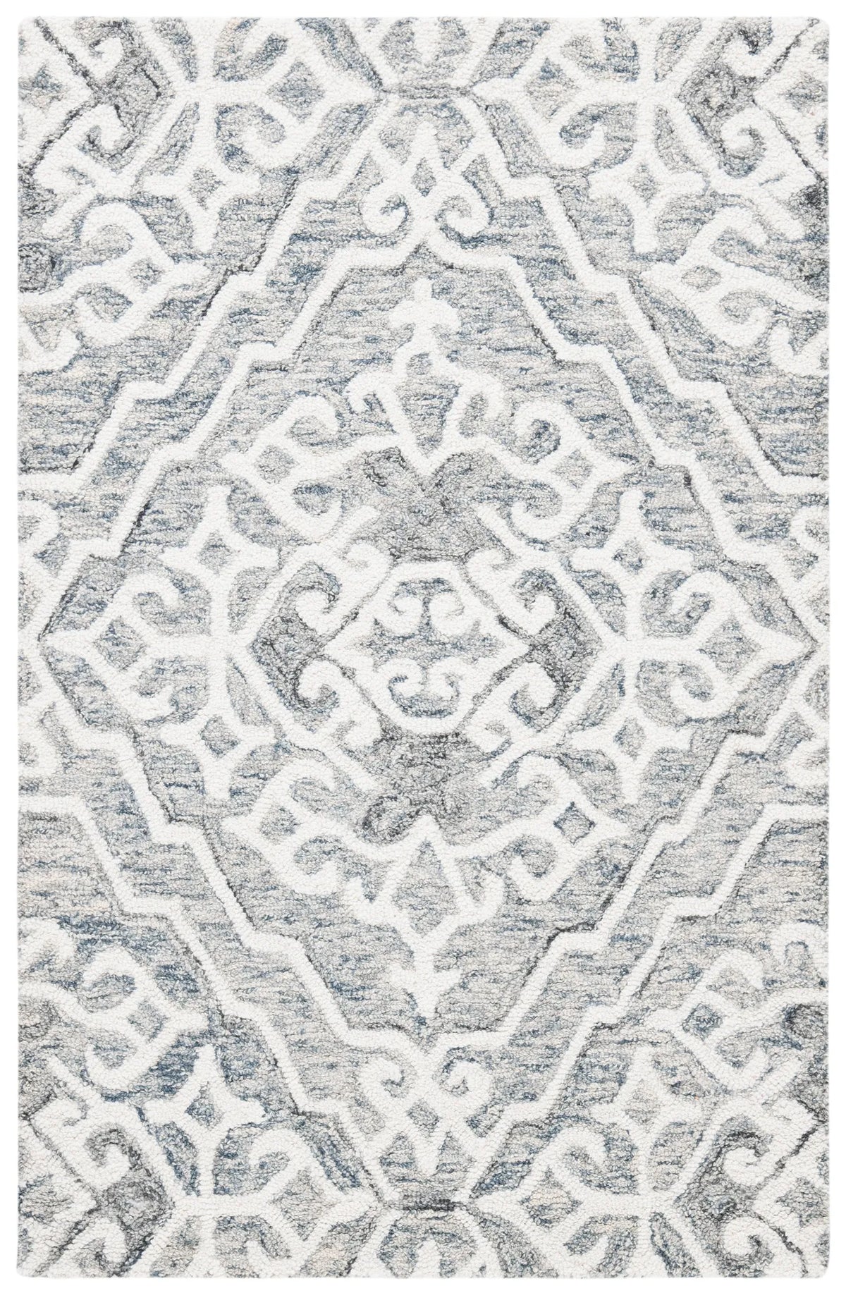 Safavieh Micro-Loop 2'-6" x 4'-0" Rug in Grey / Ivory