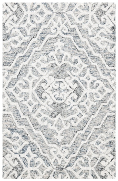 Safavieh Micro-Loop 2'-6" x 4'-0" Rug in Grey / Ivory