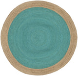 Safavieh Natural Fiber 10'-0" x 10'-0" Rug in Teal / Natural