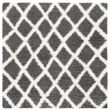 Safavieh Sgd-Dallas Shag 6'-0" x 6'-0" Rug in Dark Grey / Ivory