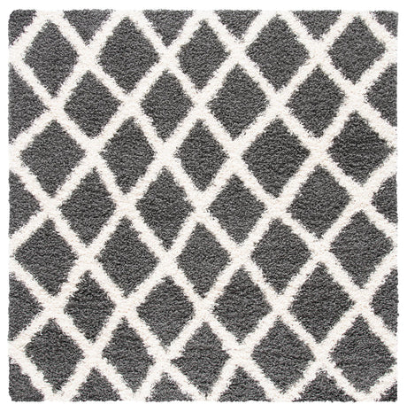 Safavieh Sgd-Dallas Shag 6'-0" x 6'-0" Rug in Dark Grey / Ivory