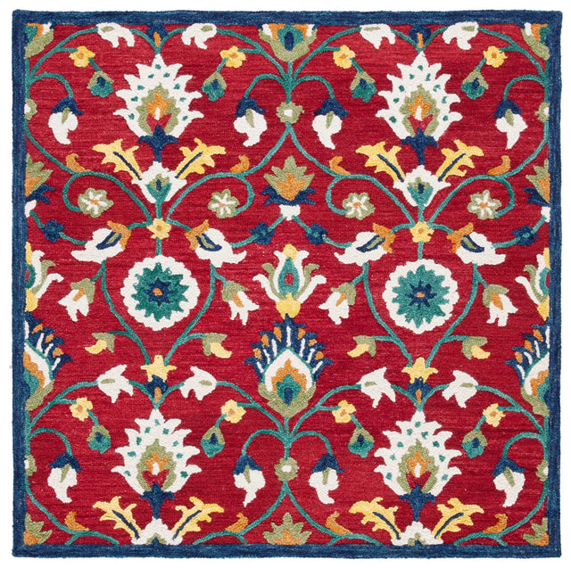 Safavieh Blossom 6'-0" x 6'-0" Rug in Red / Ivory