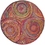Safavieh Cape Cod 5'-0" x 5'-0" Rug in Red / Multi