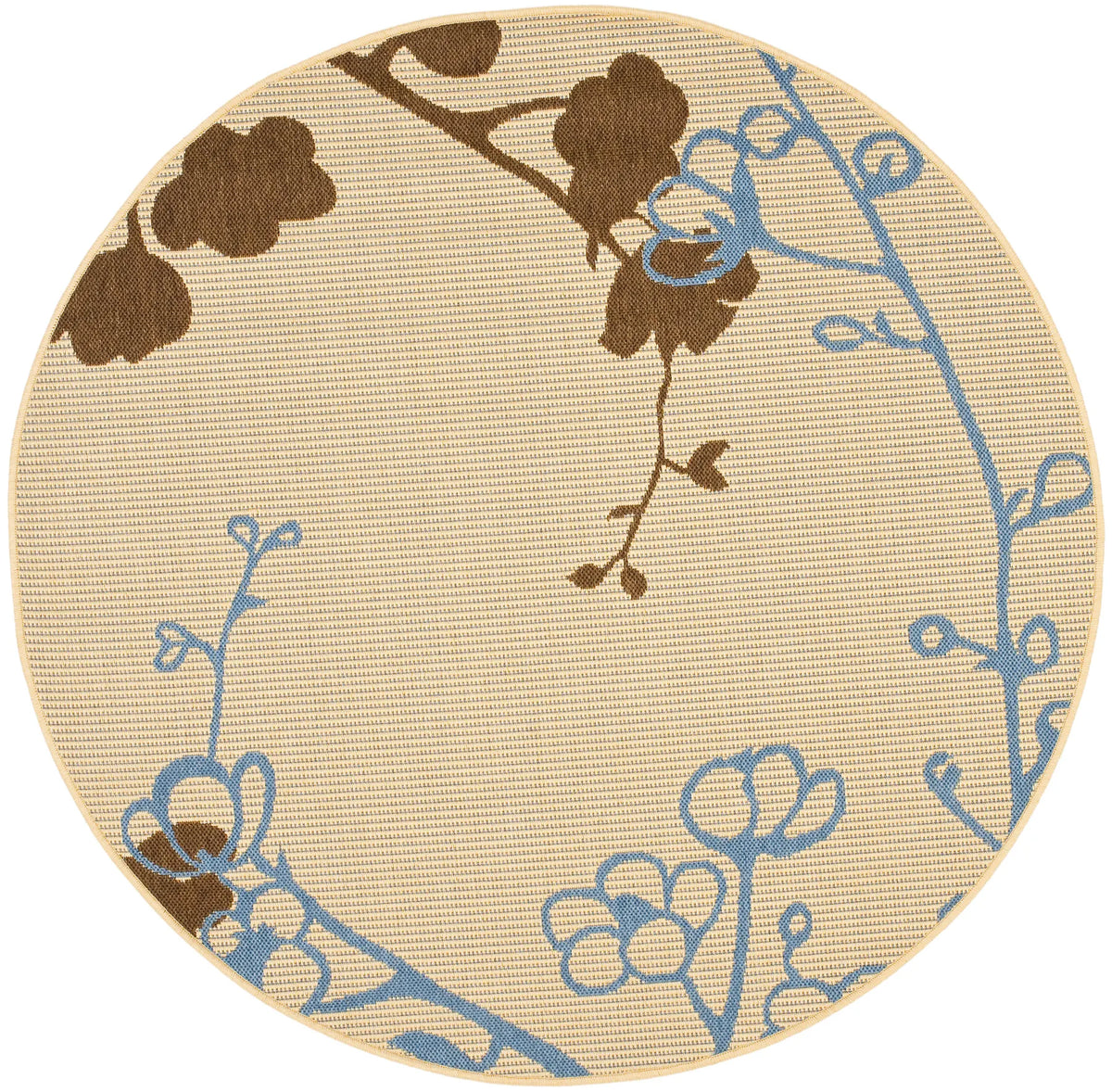 Safavieh Courtyard 5'-3" x 5'-3" Rug in Natural Brown / Blue