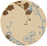 Safavieh Courtyard 5'-3" x 5'-3" Rug in Natural Brown / Blue