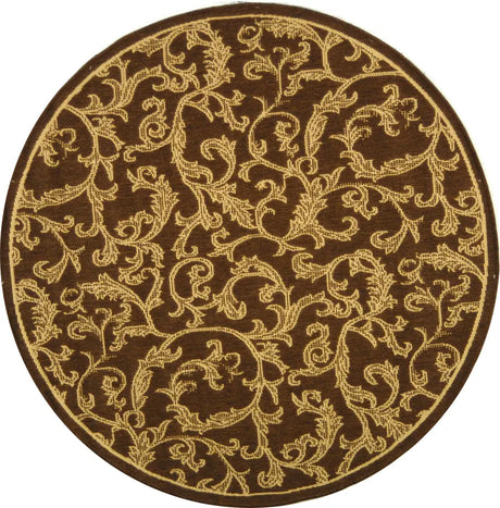 Safavieh Courtyard 5'-3" x 5'-3" Rug in Brown / Natural