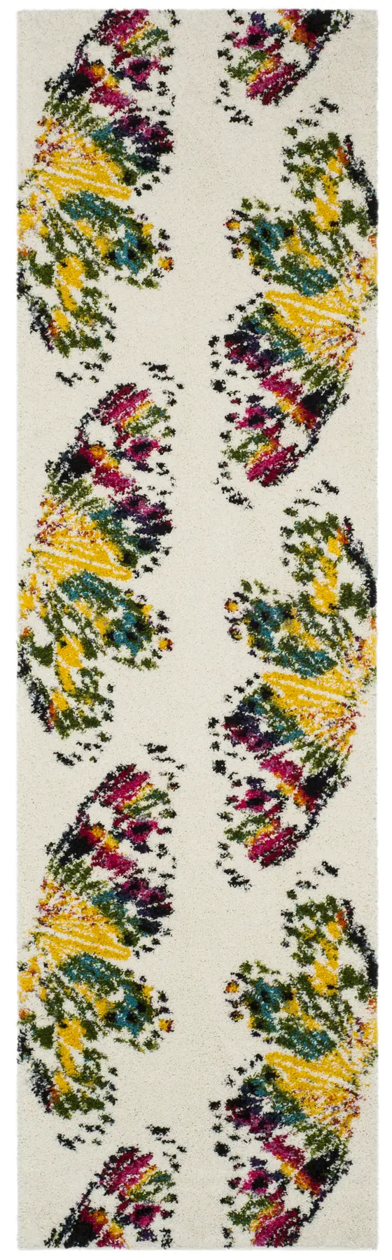 Safavieh Fiesta Shag 2'-3" x 8'-0" Rug in Cream / Multi