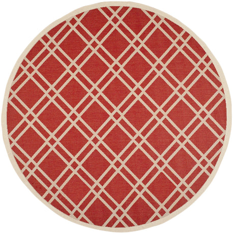 Safavieh Courtyard 7'-10" x 7'-10" Rug in Red / Bone