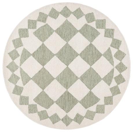 Safavieh Ebony 6'-0" x 6'-0" Rug in Green / Ivory