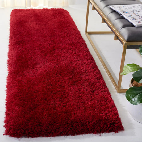 Safavieh Luxe Shag 2'-3" x 12'-0" Rug in Red