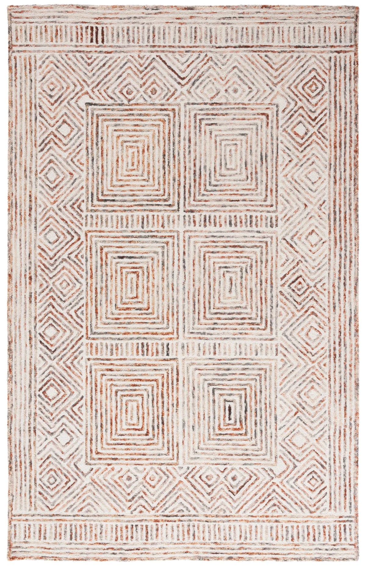 Safavieh Metro 4'-0" x 6'-0" Rug in Ivory / Rust