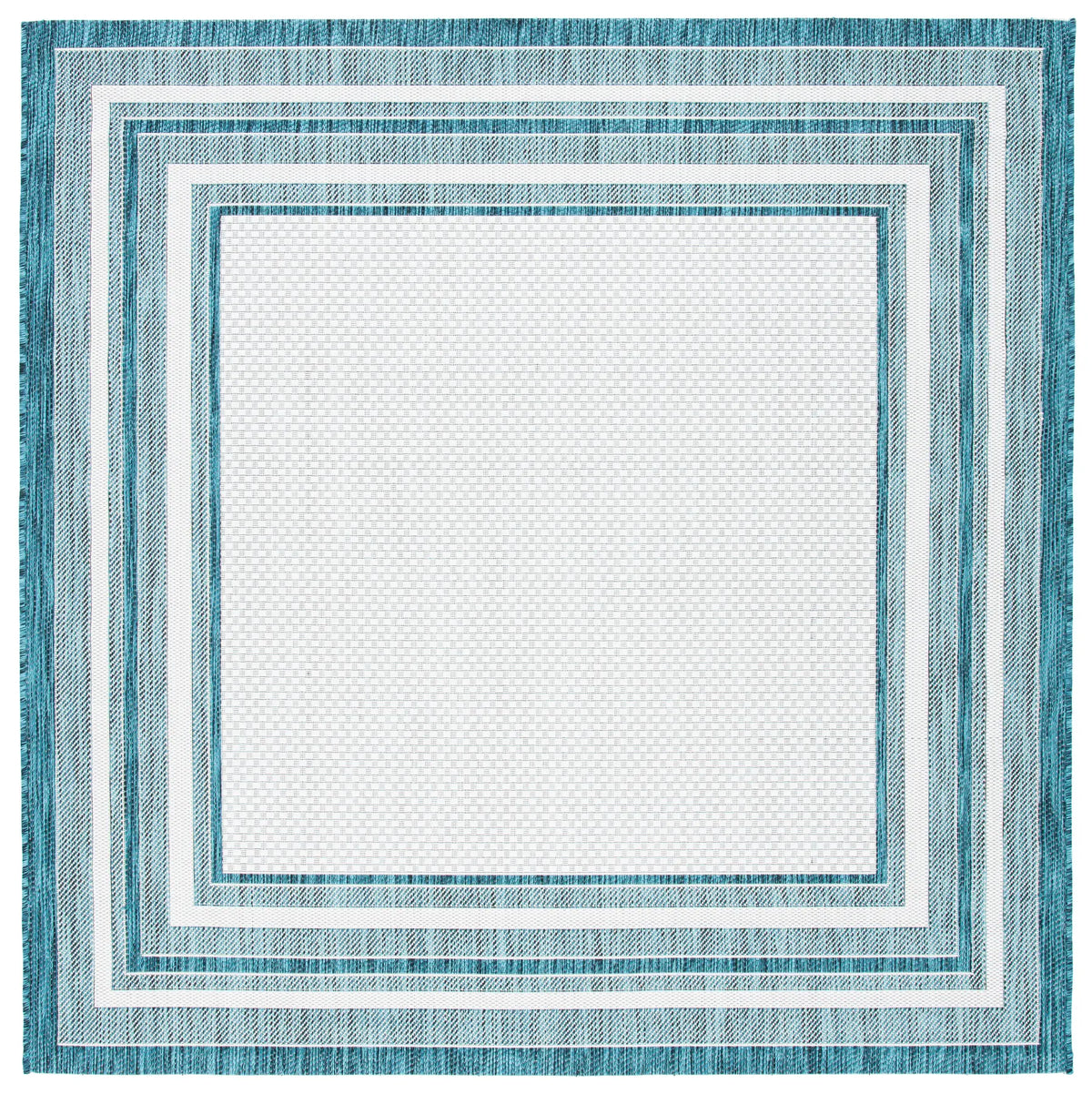 Safavieh Courtyard 6'-7" x 6'-7" Rug in Ivory / Teal