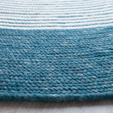 Safavieh Braided 5'-0" x 5'-0" Rug in Teal / Ivory