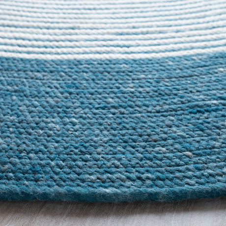 Safavieh Braided 5'-0" x 5'-0" Rug in Teal / Ivory