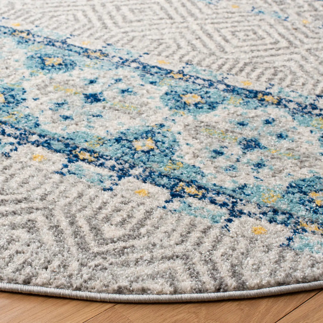 Safavieh Madison 700 6'-7" x 6'-7" Rug in Grey / Turquoise