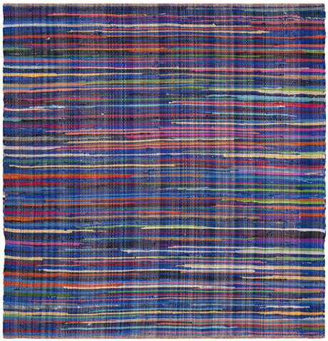 Safavieh Rag Rug 6'-0" x 6'-0" Rug in Blue / Multi
