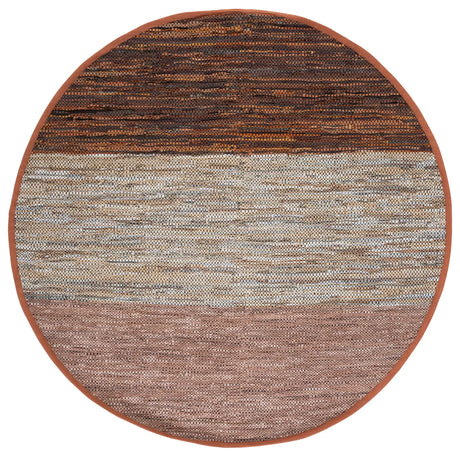 Safavieh Vintage Leather 7'-0" x 7'-0" Rug in Rust / Grey