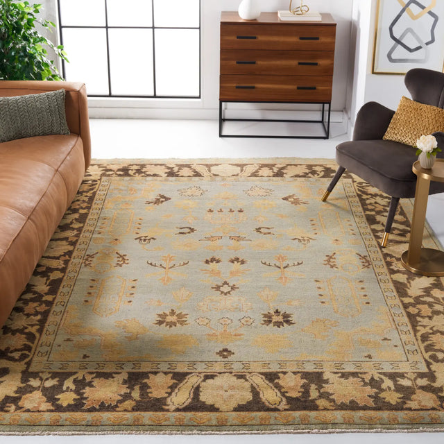 Safavieh Oushak 10'-0" x 14'-0" Rug in Light Blue / Brown