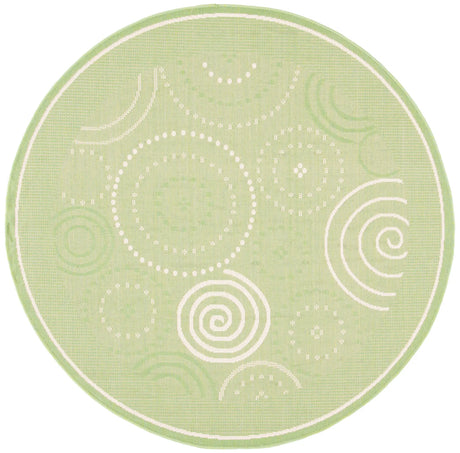 Safavieh Courtyard 5'-3" x 5'-3" Rug in Olive / Natural