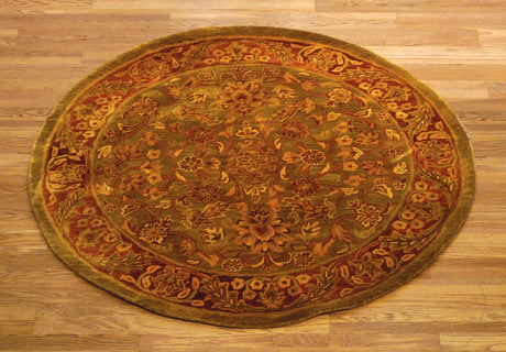 Safavieh Golden Jaipur 5'-0" x 5'-0" Rug in Green / Rust