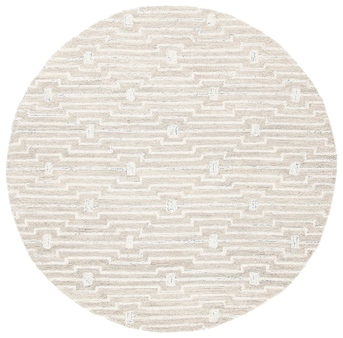 Safavieh Micro-Loop 5'-0" x 5'-0" Rug in Light Grey / Ivory