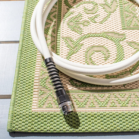 Safavieh Courtyard 6'-7" x 9'-6" Rug in Natural / Olive