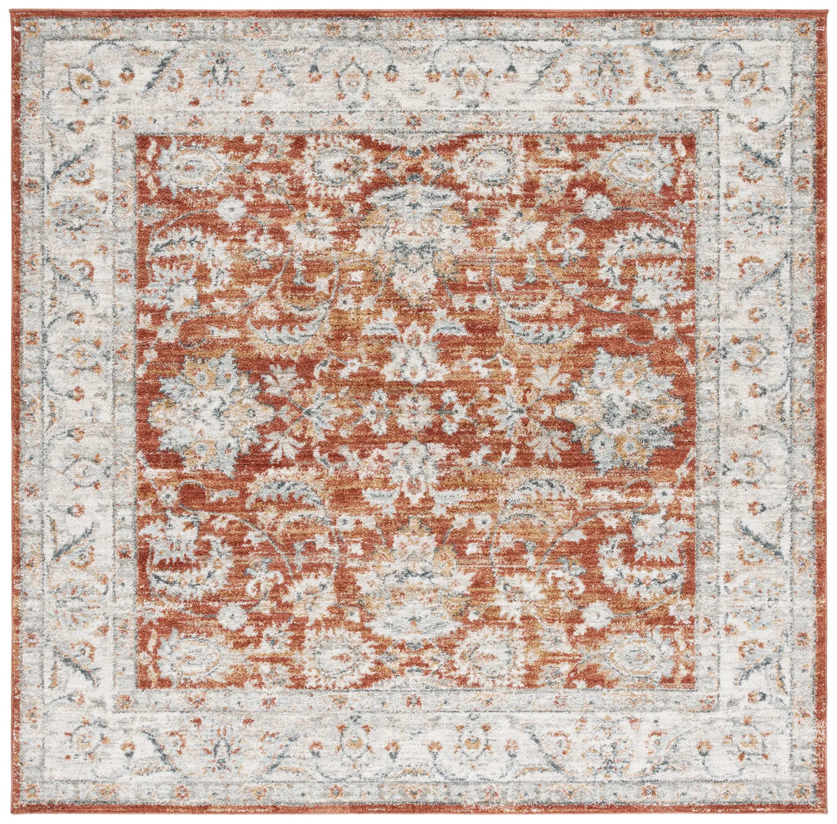 Safavieh Avalon 6'-7" x 6'-7" Rug in Rust / Ivory