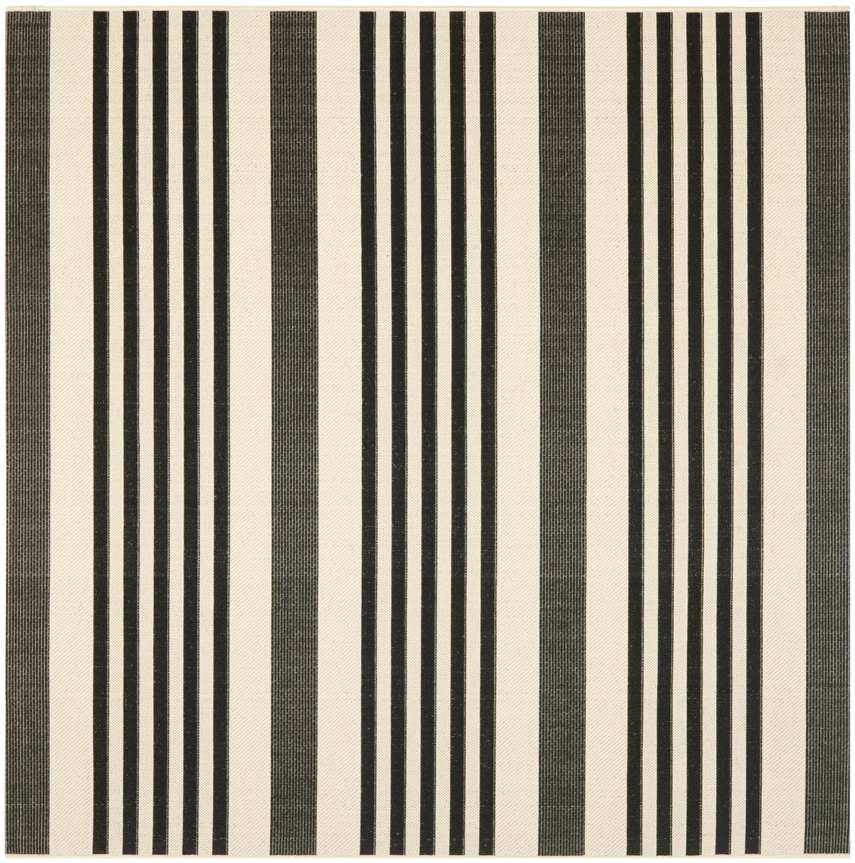 Safavieh Courtyard 6'-7" x 6'-7" Rug in Black / Bone